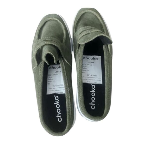 Chooka Leota Women Loafers Size 6 Dark Green Suede Clog Mules Rubber Outsole - Picture 7 of 11